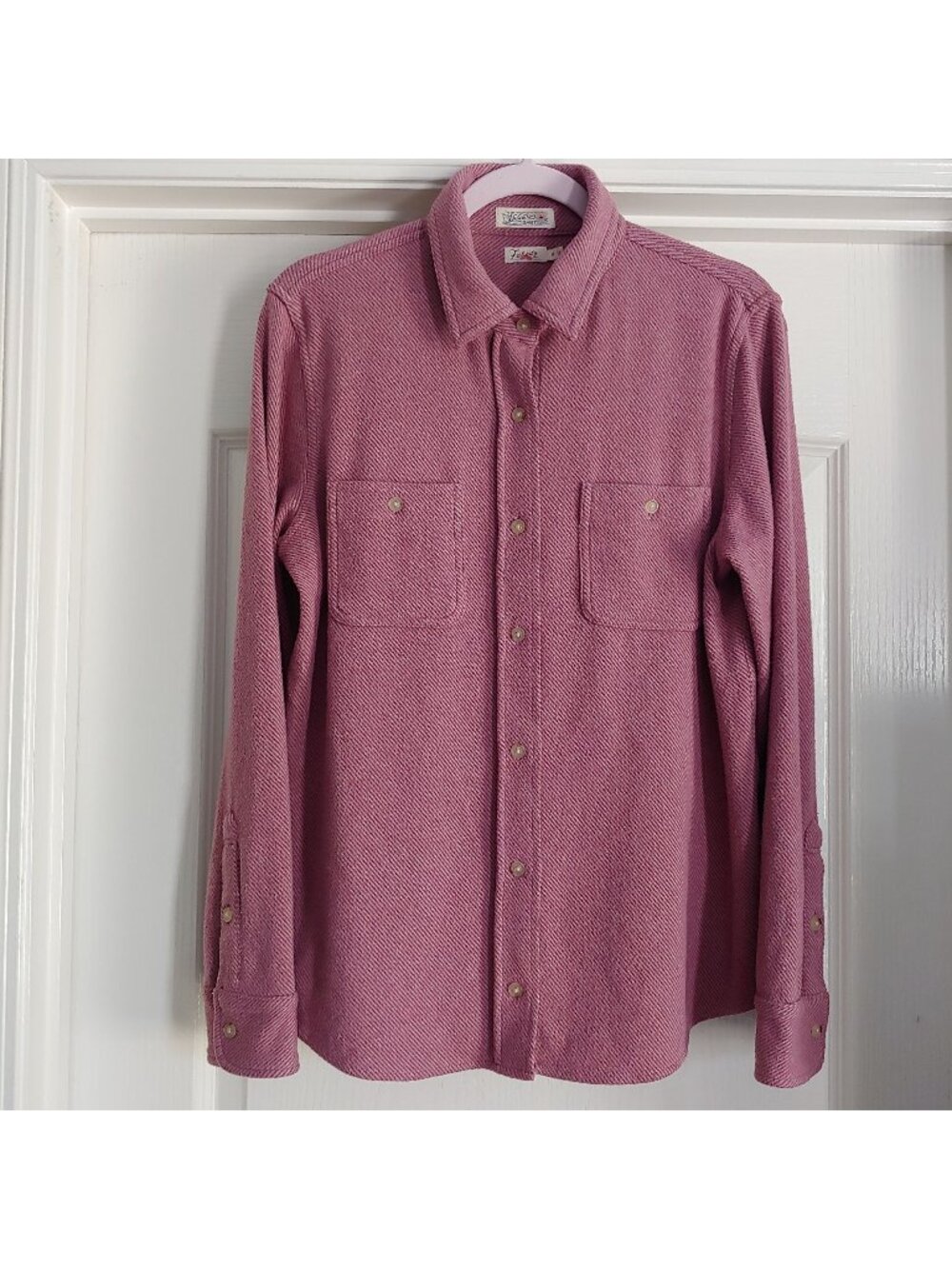 Faherty Legend Sweater Shirt Sandstone Twill Rugged Camping Hiking Outdoor M